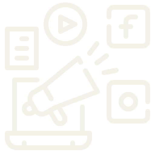 Megaphone and social media icons